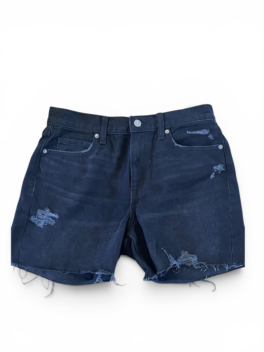 Old Navy OG Strait Black Faded Cutoff Denim Shorts
